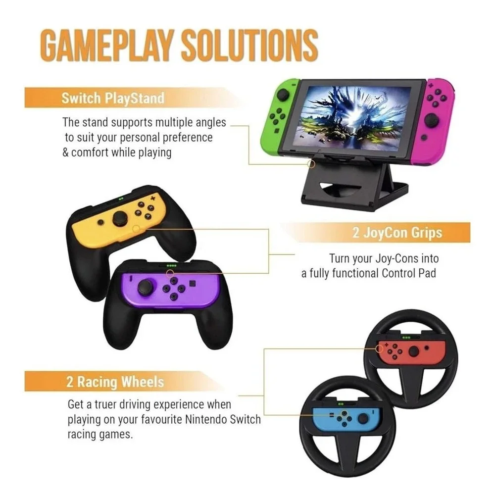 Orzly Ultimate Geek Pack Accessory Bundle For Switch Switch OLED Black